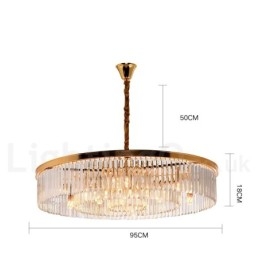 Pós-moderno Luxo Redondo K9 Cristal Pingente Lustre Luzes Salão de Exposição