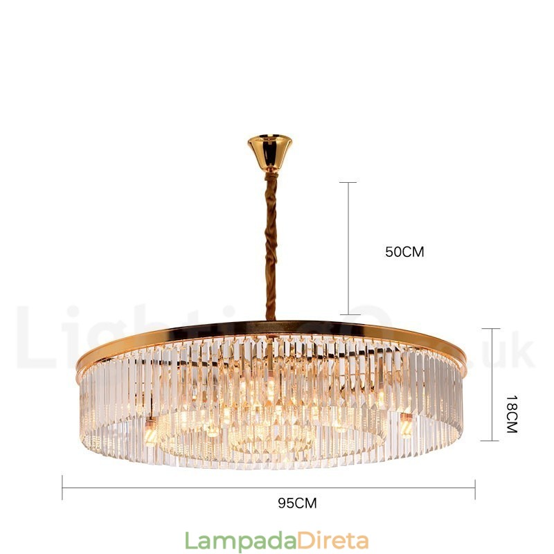 Pós-moderno Luxo Redondo K9 Cristal Pingente Lustre Luzes Salão de Exposição