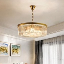 Pós-moderno Luxo Redondo K9 Cristal Pingente Lustre Luzes Salão de Exposição