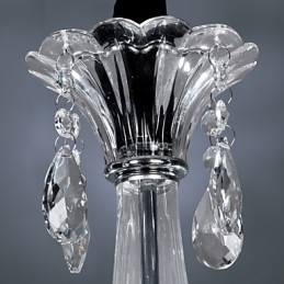 Lustre de Cristal Elegante com 6 Luzes em Bulbo de Vela