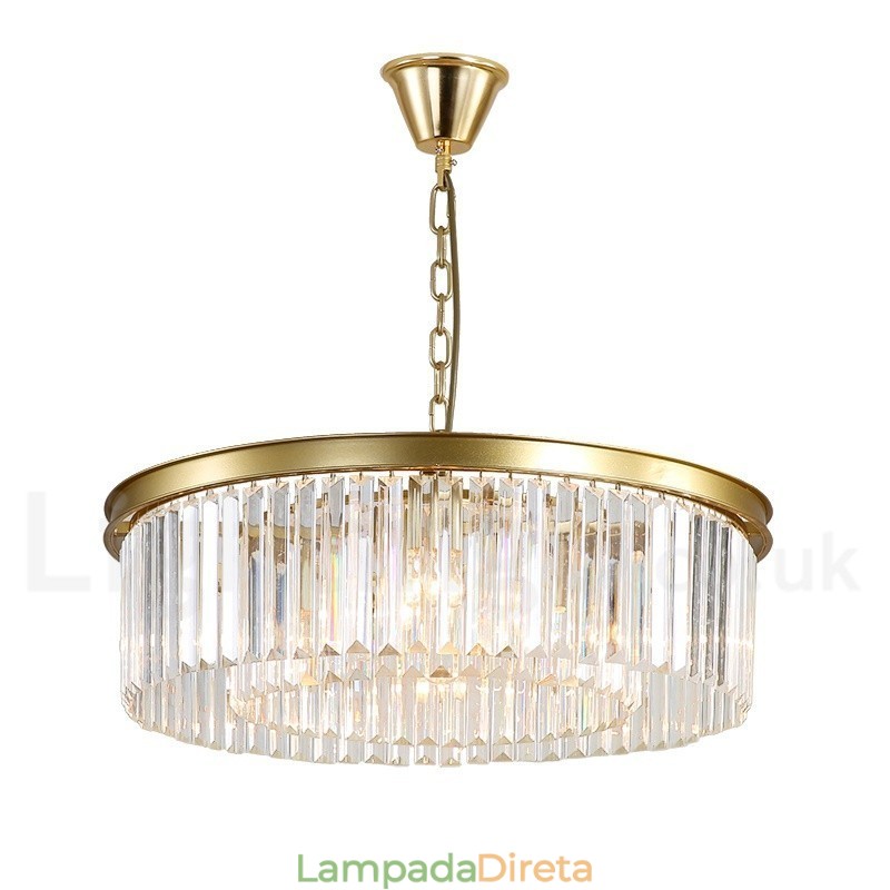Pós-moderno Luxo Redondo K9 Cristal Pingente Lustre Luzes Salão de Exposição