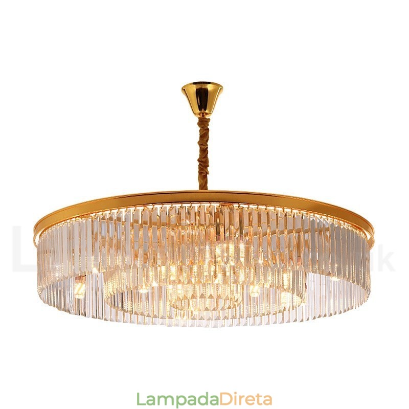 Pós-moderno Luxo Redondo K9 Cristal Pingente Lustre Luzes Salão de Exposição