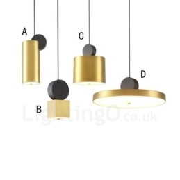 4 estilos de luz pendente pós-moderna dourada e preta
