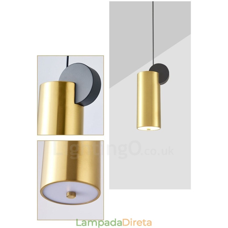 4 estilos de luz pendente pós-moderna dourada e preta