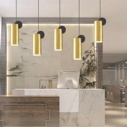 4 estilos de luz pendente pós-moderna dourada e preta