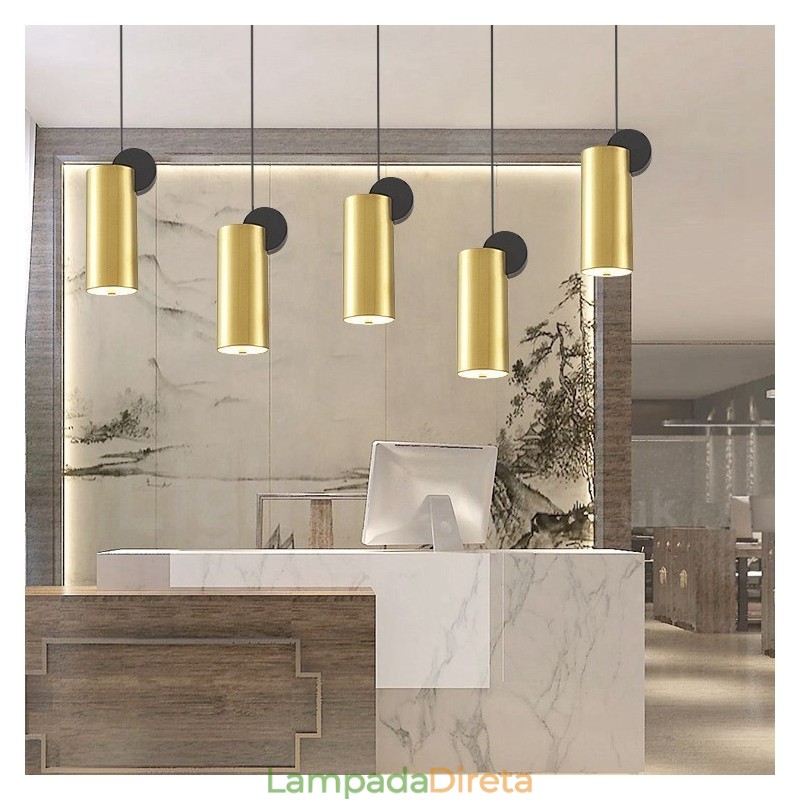 4 estilos de luz pendente pós-moderna dourada e preta