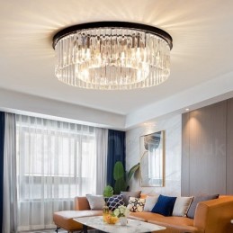 Pós-moderno Luxo Redondo K9 Cristal Montagem Embutida Teto Luz Exposição Hall