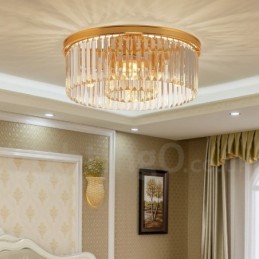 Pós-moderno Luxo Redondo K9 Cristal Montagem Embutida Teto Luz Exposição Hall