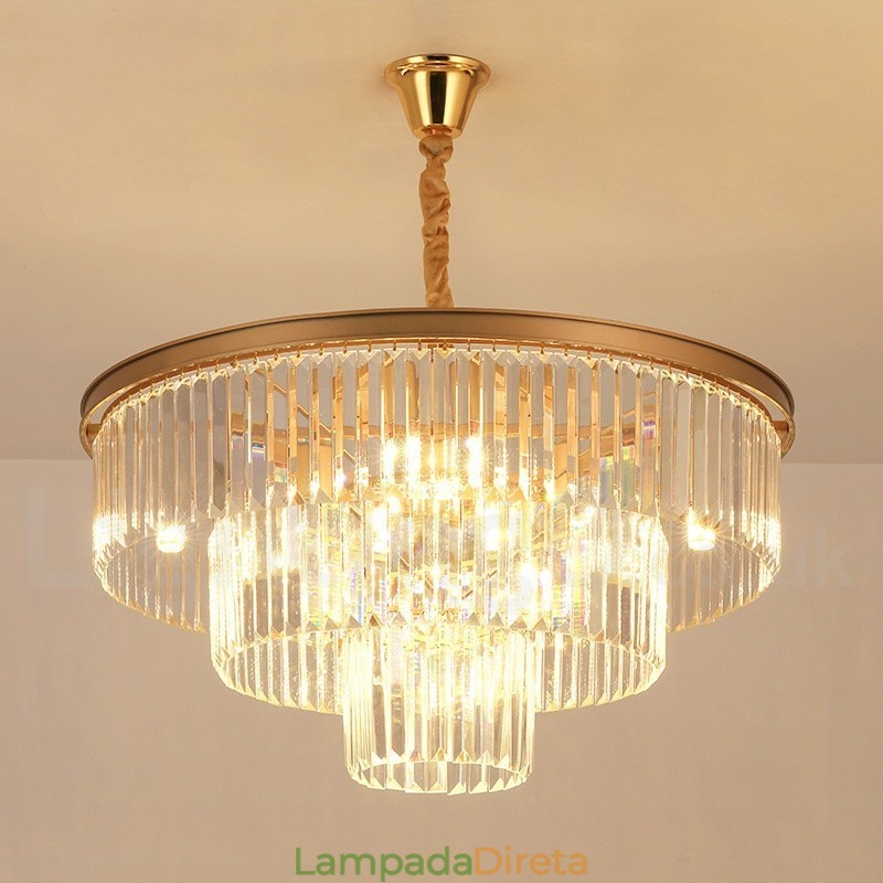Pós-moderno Luxo Redondo K9 Cristal Pingente Lustre Luzes Salão de Exposição