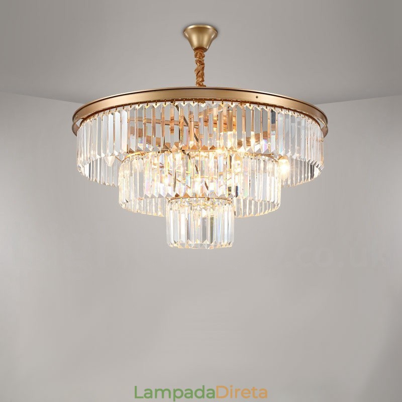 Pós-moderno Luxo Redondo K9 Cristal Pingente Lustre Luzes Salão de Exposição