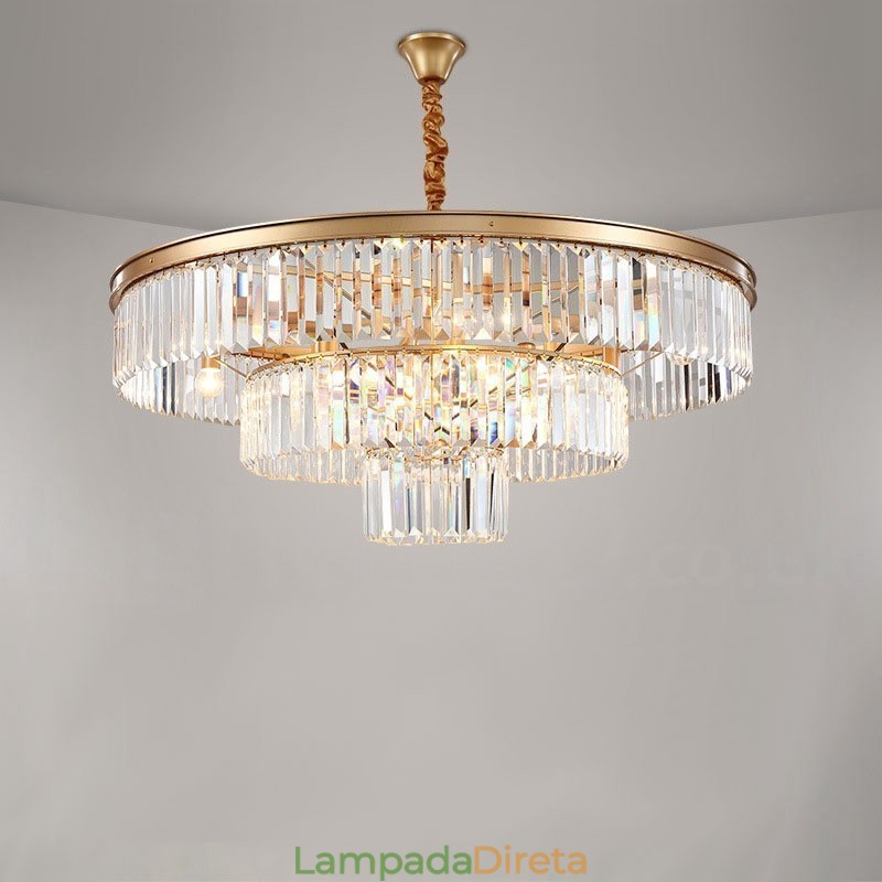 Pós-moderno Luxo Redondo K9 Cristal Pingente Lustre Luzes Salão de Exposição