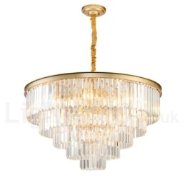 Pós-moderno Luxo Redondo K9 Cristal Pingente Lustre Luzes Salão de Exposição