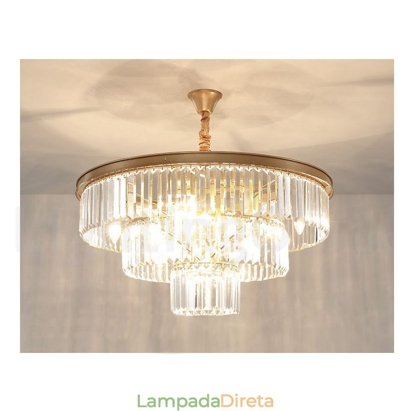 Pós-moderno Luxo Redondo K9 Cristal Pingente Lustre Luzes Salão de Exposição