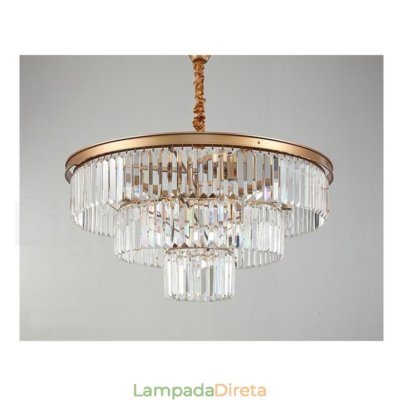 Pós-moderno Luxo Redondo K9 Cristal Pingente Lustre Luzes Salão de Exposição