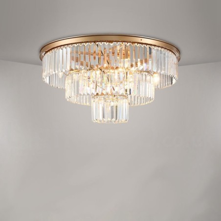 Pós-moderno Luxo Redondo K9 Cristal Montagem Embutida Teto Luz Exposição Hall Pós-moderno Luxo Redondo K9 Cristal Montagem Embutida Teto Luz Exposição Hall