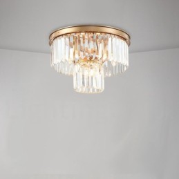 Pós-moderno Luxo Redondo K9 Cristal Montagem Embutida Teto Luz Exposição Hall
