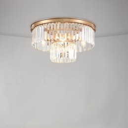 Pós-moderno Luxo Redondo K9 Cristal Montagem Embutida Teto Luz Exposição Hall