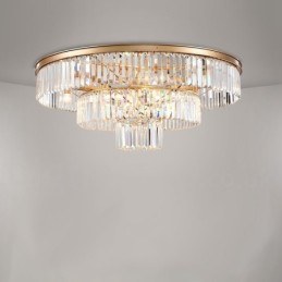 Pós-moderno Luxo Redondo K9 Cristal Montagem Embutida Teto Luz Exposição Hall