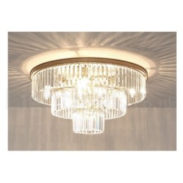 Pós-moderno Luxo Redondo K9 Cristal Montagem Embutida Teto Luz Exposição Hall