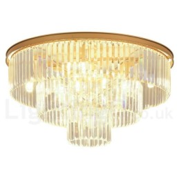 Pós-moderno Luxo Redondo K9 Cristal Montagem Embutida Teto Luz Exposição Hall