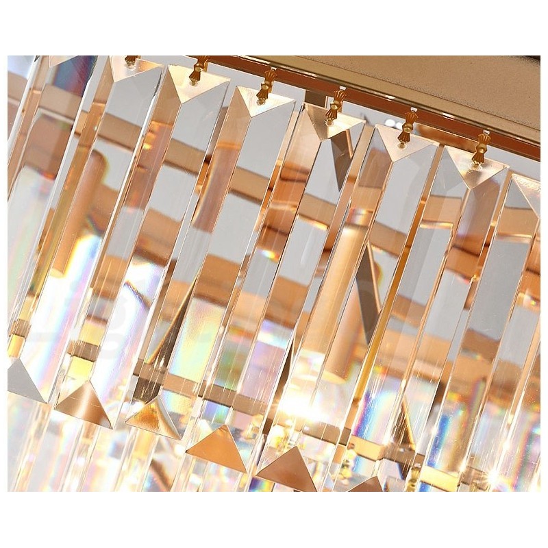Pós-moderno Luxo Redondo K9 Cristal Montagem Embutida Teto Luz Exposição Hall