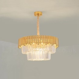 Pós-moderno Ouro Luxo Redondo K9 Cristal Pingente Lustre Luzes Salão de Exposição