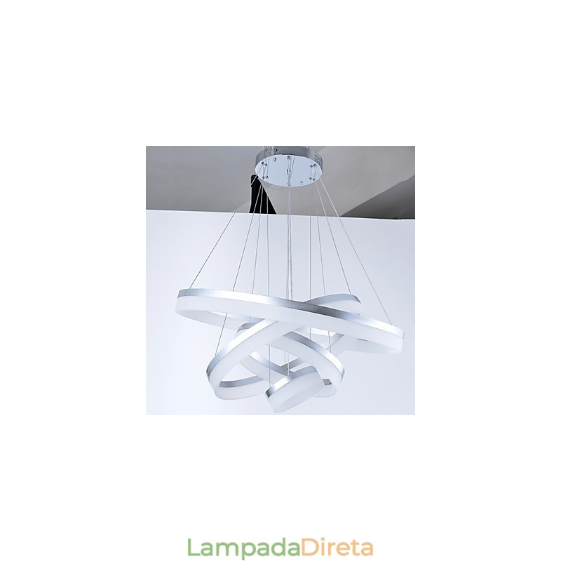 Luminárias pendentes de anel de lustre de acrílico com