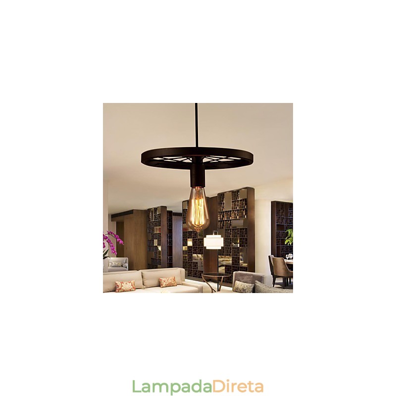 Industrial 1 luz Vintage em ferro abajur pendente