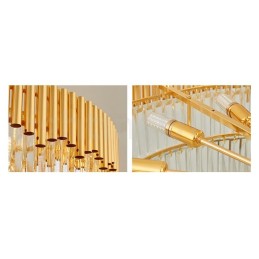 Pós-moderno Ouro Luxo Redondo K9 Cristal Pingente Lustre Luzes Salão de Exposição