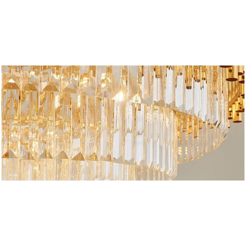 Pós-moderno Ouro Luxo Redondo K9 Cristal Pingente Lustre Luzes Salão de Exposição