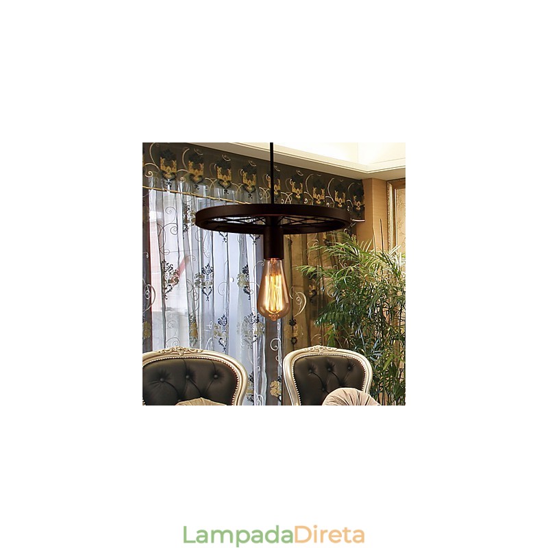 Industrial 1 luz Vintage em ferro abajur pendente