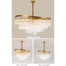 Lustre de pingente de cristal K9 redondo de luxo pós-moderno dourado para salão de exposições
