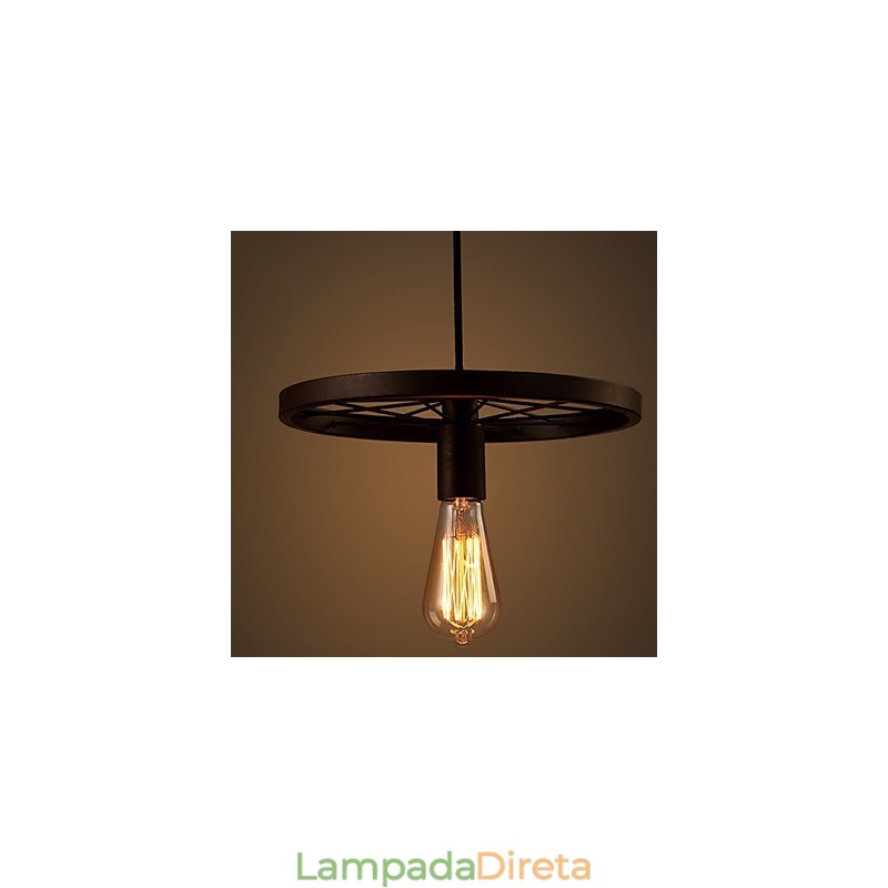 Industrial 1 luz Vintage em ferro abajur pendente