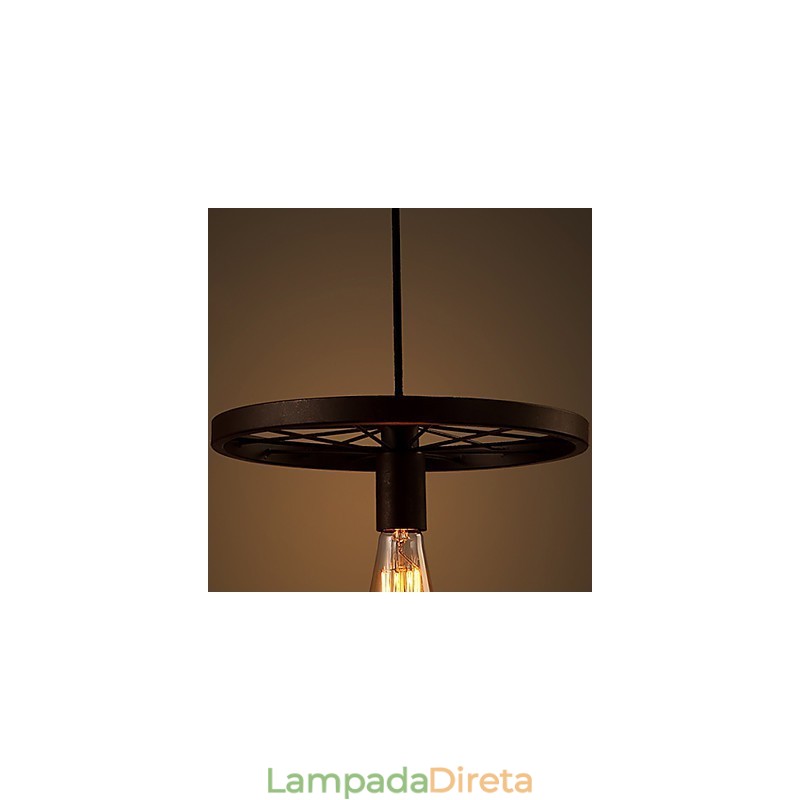 Industrial 1 luz Vintage em ferro abajur pendente