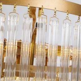 Lustre de pingente de cristal K9 redondo de luxo pós-moderno dourado para salão de exposições