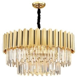 Este ano Luxo Pós-moderno Ouro Redondo K9 Cristal Pingente Lustre Exposição Hall