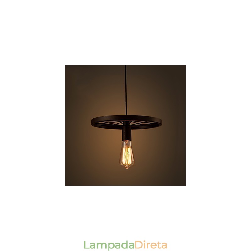 Industrial 1 luz Vintage em ferro abajur pendente