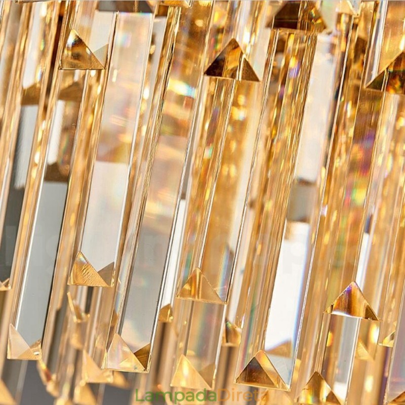 Este ano Luxo Pós-moderno Ouro Redondo K9 Cristal Pingente Lustre Exposição Hall