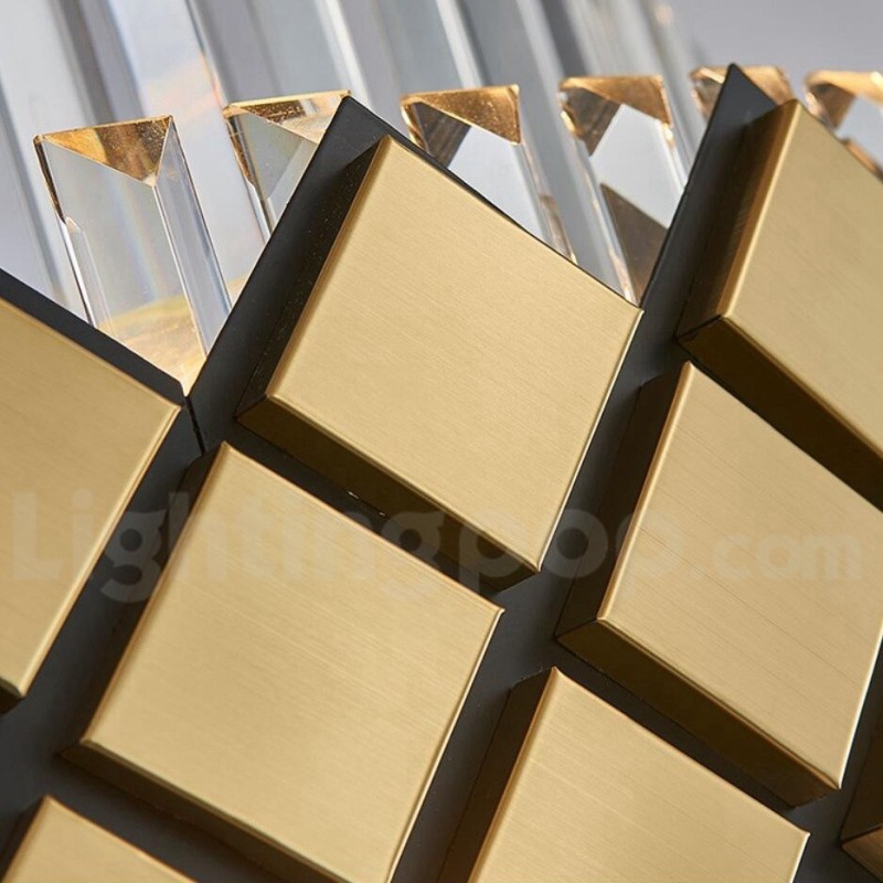 Lustre moderno de luxo dourado e preto redondo com pingente de cristal K9 para salão de exposições