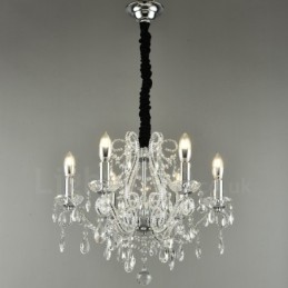 6 Luzes Ouro Prata Estilo Americano Cristal Pingente Lustre Loja de Luzes