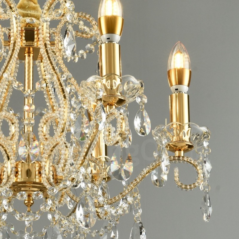 6 Luzes Ouro Prata Estilo Americano Cristal Pingente Lustre Loja de Luzes