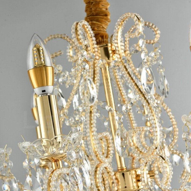 6 Luzes Ouro Prata Estilo Americano Cristal Pingente Lustre Loja de Luzes
