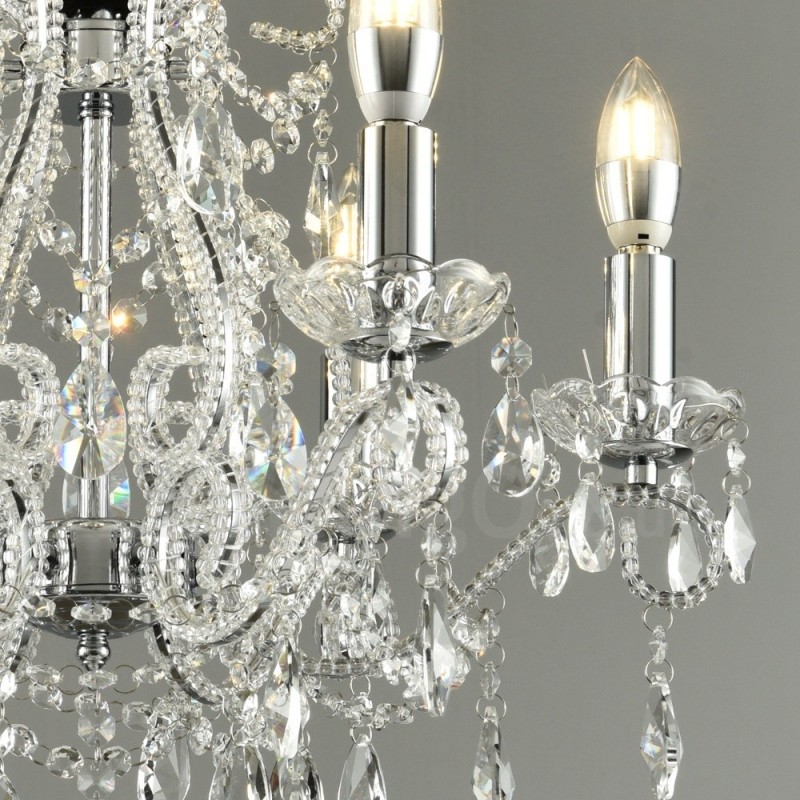 6 Luzes Ouro Prata Estilo Americano Cristal Pingente Lustre Loja de Luzes