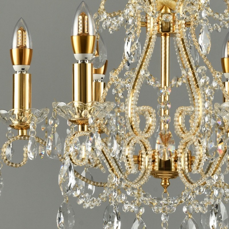 6 Luzes Ouro Prata Estilo Americano Cristal Pingente Lustre Loja de Luzes