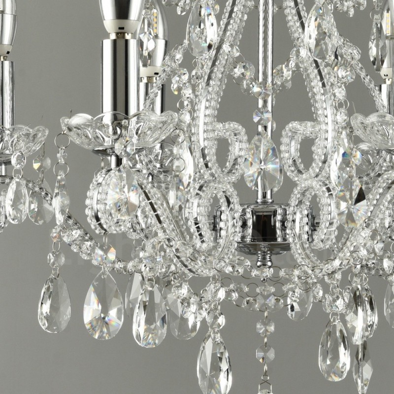 6 Luzes Ouro Prata Estilo Americano Cristal Pingente Lustre Loja de Luzes
