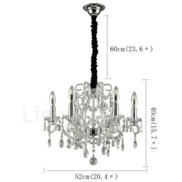 6 Luzes Ouro Prata Estilo Americano Cristal Pingente Lustre Loja de Luzes