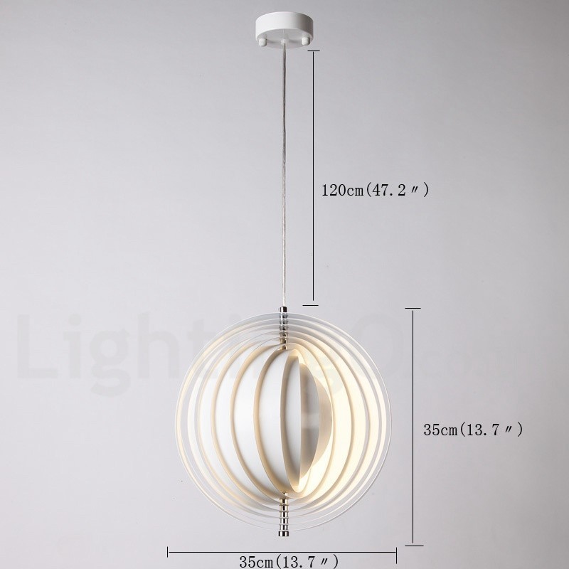 Globe White Girar Pós-moderno DIY Pendente Luz
