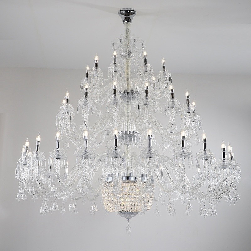 50 Luzes Claras Elegantes Luxuosas Velas de Cristal Lustre de Exposição Hal