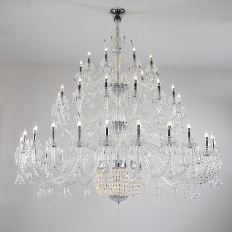 50 Luzes Claras Elegantes Luxuosas Velas de Cristal Lustre de Exposição Hal 50 Luzes Claras Elegantes Luxuosas Velas de Cristal Lustre de Exposição Hal