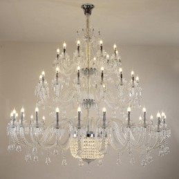 50 Luzes Claras Elegantes Luxuosas Velas de Cristal Lustre de Exposição Hal